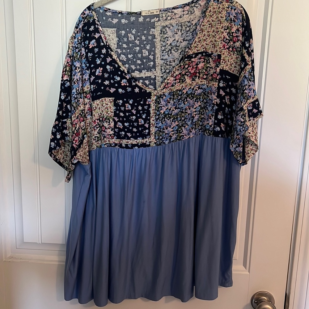Blue floral blouse